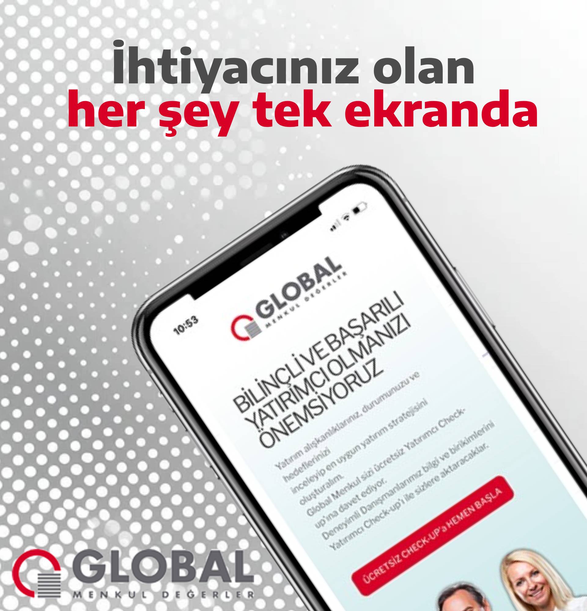 Global  Yatirim'da hesap açan herkese, Global Yatırım'da anlik borsa verisi hediye!